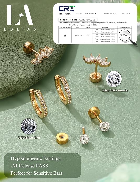 LOLIAS Hypoallergenic Flat Back Earrings for Women Cartilage Earrings Stacks-20G Surgical Stainless Steel Flatback Stud Hoop Earring Set Daith Conch Tragus Helix Piercing Jewelry