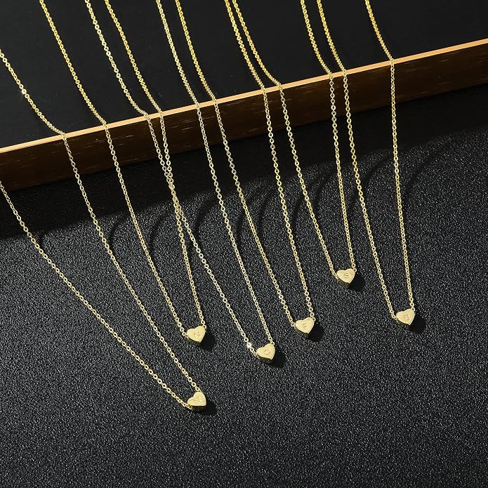 Tiny Gold Heart Choker Necklace,Dainty Cute Initial Heart Pendant Necklace,Rose Necklace,Layered Heart Necklaces for Women,Christmas Gift