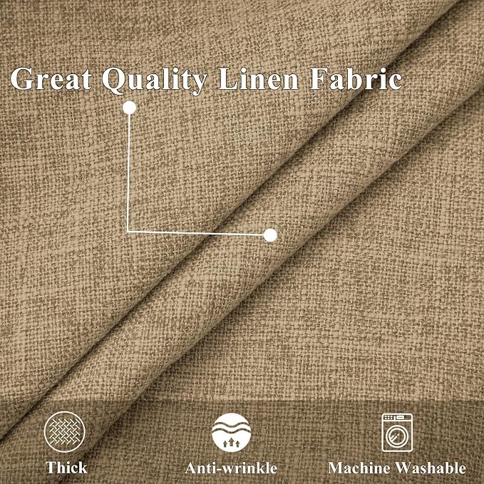 decorUhome Khaki Faux Linen Outdoor Throw Pillow Covers 12x20 Set of 2 | Fall Decorative Textured Neutral Modern Farmhouse Pillow Covers with Stitched Edge for Couch Sofa Bed Living Room