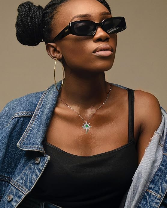 FANCIME Soluna Nexus Necklace for Women Sterling Silver Moon Jewelry Sun Pendant Fine Jewelry Gemstone Birthday Mothers Day Gifts for Wife