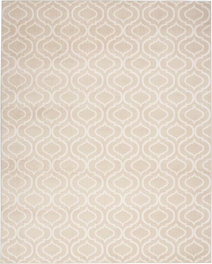 Nourison Home Jubilant Contemporary Beige 5'3" x 7'3" Area -Rug, Easy -Cleaning, Non Shedding, Bed Room, Living Room, Dining Room, Kitchen (5x7)