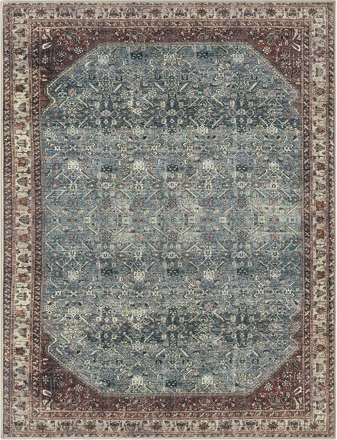 Keen Home Design 3x5 Rug - Machine Washable Entry Rug with Non-Slip Backing, Ideal for Enteryway, Kitchen, Bathroom, Laundry Room - Vintage, Easy Clean, Durable, Low Pile Rug - (3' x 5')