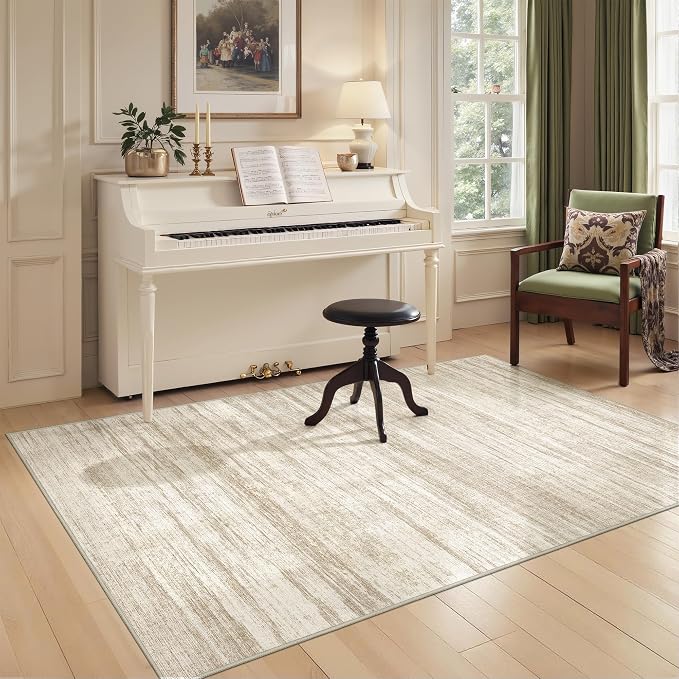 3x5 Rug for Entryway,Washable Area Rug,Brown | Small Rug for Kitchen,Hallway,Bedroom,Living Room,Dining Room,Thin,Soft, Neutral Rug,Stain Resistant Indoor Carpet,Non Slip