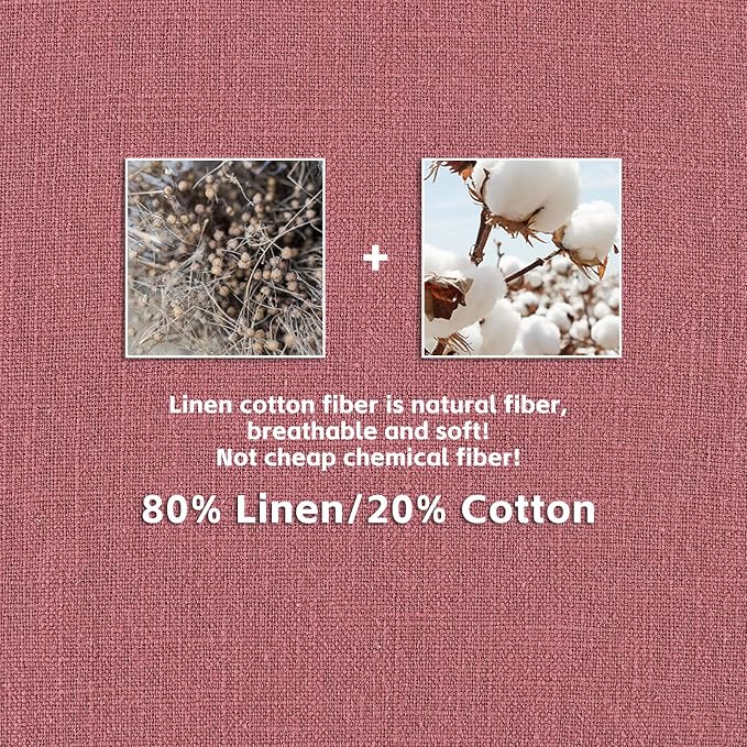 AmHoo Pack of 2 Linen Pillow Covers with Tassels Fringed Decorative Rustic Natural Throw Pillowcase Cushion for Couch Sofa Bedroom 16 x 16-Inch Dusty Rose