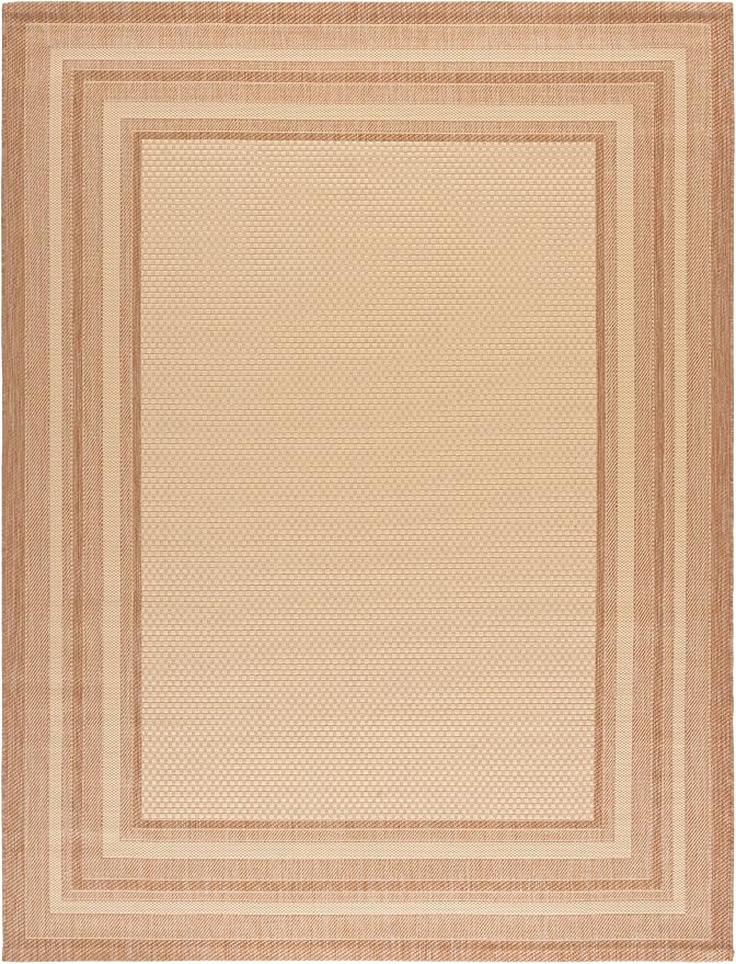 SAFAVIEH Courtyard Area Rug 8x10, Large Beige & Dark Beige CY8475-39312