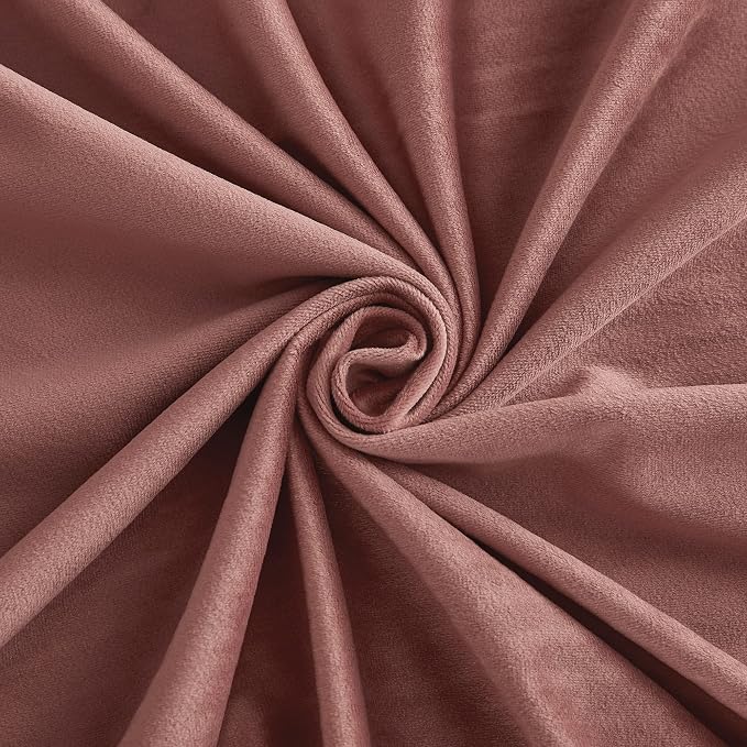 RYB HOME Wild Rose Velvet Curtains 102 inches, Back Tab Soft Fabric Room Darkening Thermal Insulated Luxurious Home Decor Curtains for Living Room Bedroom, W 52" x L 102", 2 Panels Set