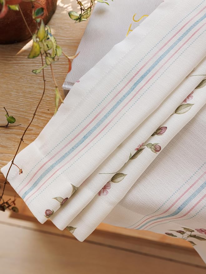 DrapePalette - Linen Blend Pinch Pleated Curtains 108 Inches Long for Living Room, Bedroom, Dining Room, Light Filtering Curtains 2 Panels Set, Modern Floral Printed Design, Pink Pearl, 30" W x 108" L
