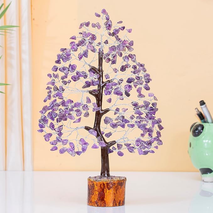 Crocon® Amethyst Crystal Tree of Life Birthday Gifts for Women Men, Friends, Healing Crystals Tree of Life Sister Gift for Her, Home Decor, Gift for Mom, House Warming Gift New Home Unique Gifts Idea