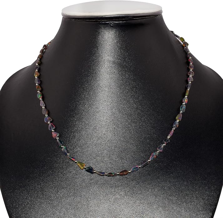 Natural Gemstone Dainty Pendant Necklace for Women Handmade Crystal Jewelry 925 Sterling Silver 18 Inch Chain Healing Chakra Christmas Birthday Gift for Her