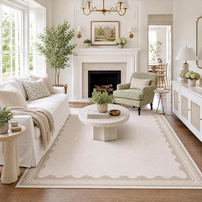 GarveeHome Scalloped Rug