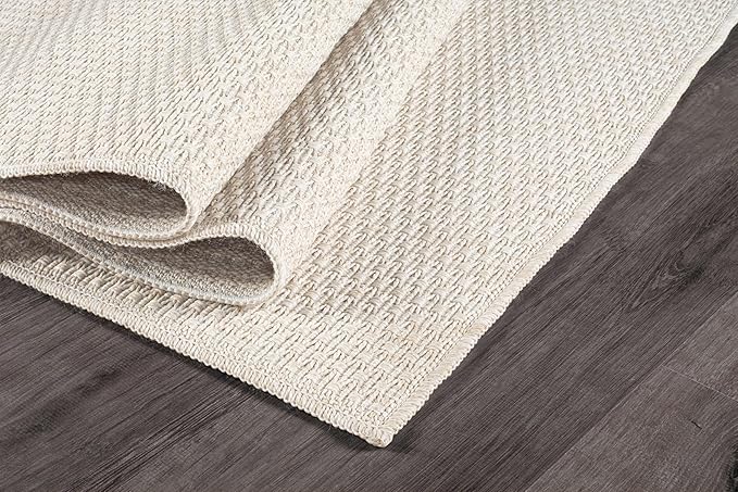 Luul Home Easy Jute Rugs 8x10 White Color Living Room Indoor Outdoor Area Rug for Patio Farmhouse and Kitchen Rug High Traffic Easy to Clean Washable Solid Boho Woven Design Outside Carpet (8 x 10)