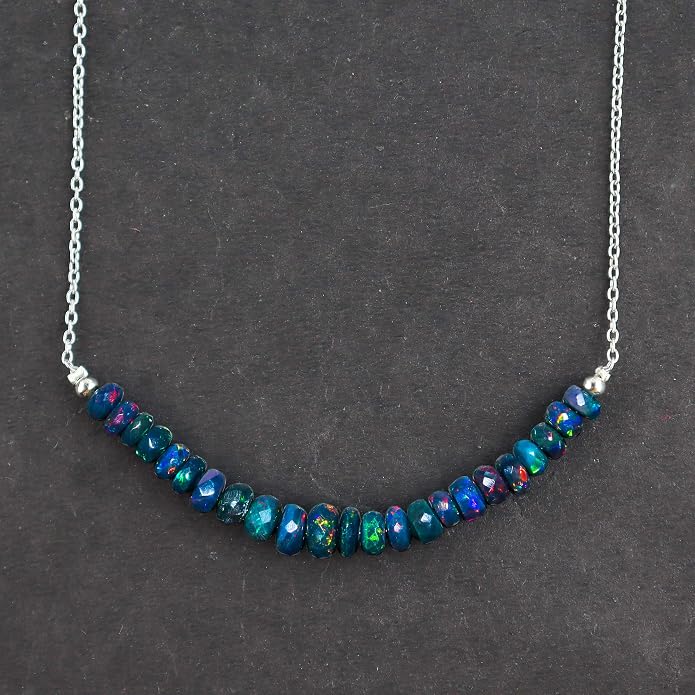 Natural Gemstone Pendant Necklace for Women Handmade Birthstone Healing Crystal Jewelry Chain 20" Stone Birthday Christmas Wedding Gifts for Her