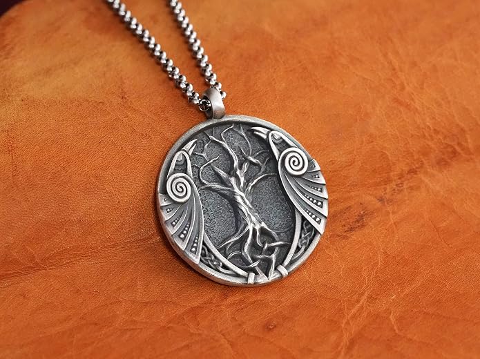 Baldur Jewelry - Handcrafted Yggdrasil Viking Norse World Tree of Life Pendant Necklace Amulet Jewelry | 925 Sterling-Silver Tree of Life Necklace | Viking Gifts |Jewelry for Men Women