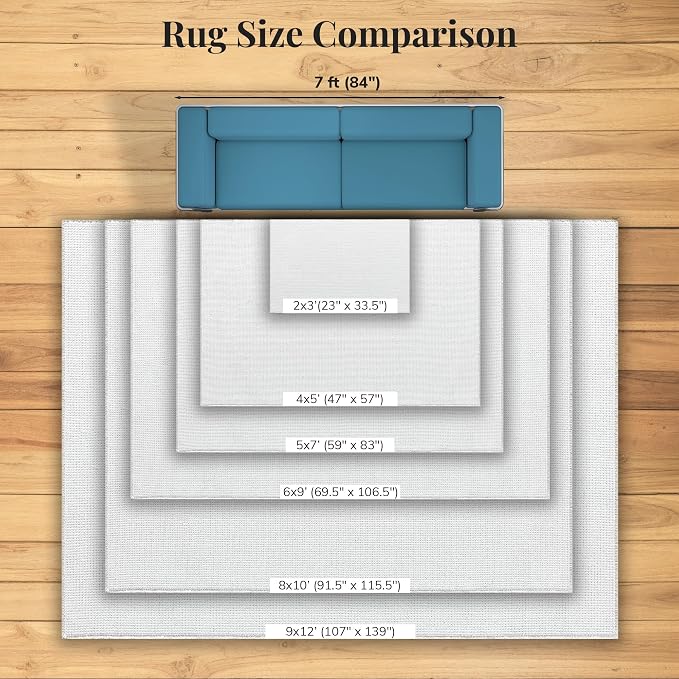 LUXE WEAVERS Two-Tone Fringed Area Rug White 8x10