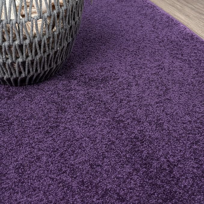 JONATHAN Y Haze Solid Low-Pile Purple Indoor Area Rug 8x10, Coastal,Bohemian,Minimalist,Classic, Easy-Cleaning for Living Room,Bedroom,Kitchen,Pet Friendly,Non-Shedding (SEU100N-8)