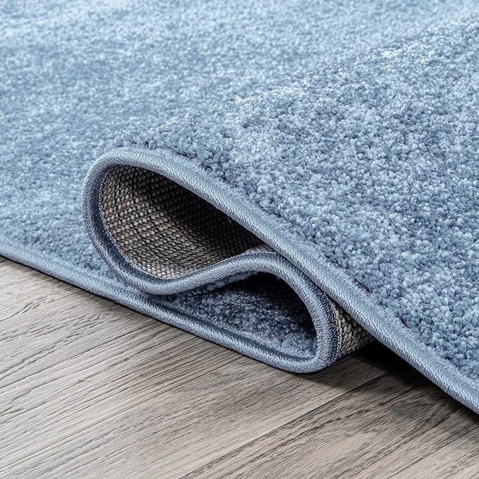 JONATHAN Y Haze Solid Low-Pile Classic Blue Indoor Area Rug 3x5, Coastal,Bohemian,Minimalist,Classic, Easy-Cleaning for Living Room,Bedroom,Kitchen,Pet Friendly,Non-Shedding (SEU100F-3)