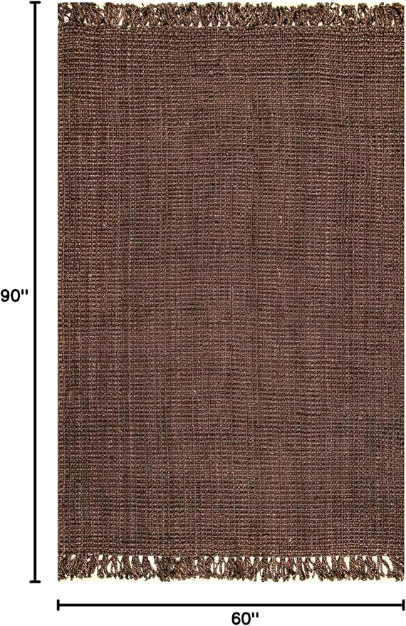 nuLOOM Daniela Chocolate Solid Flatweave Area Rug, 5' x 8'