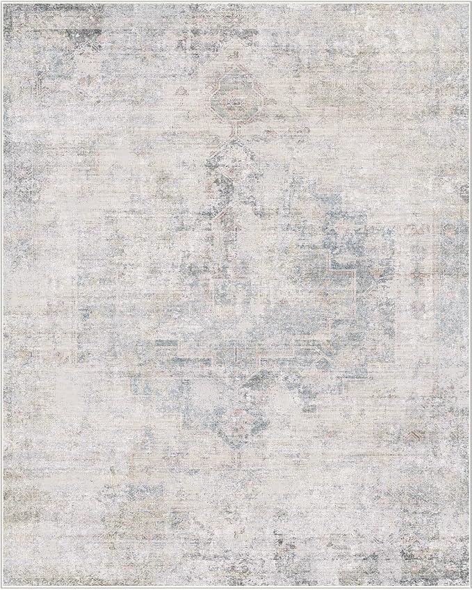 Hazo Haus Non Slip 10ft Long Hallway Runner Rug - Blue and Gray 2 x 10 Runner Rug, Washable & Waterproof 2x10 Kitchen Floor Mat - Modern Abstract Design Décor