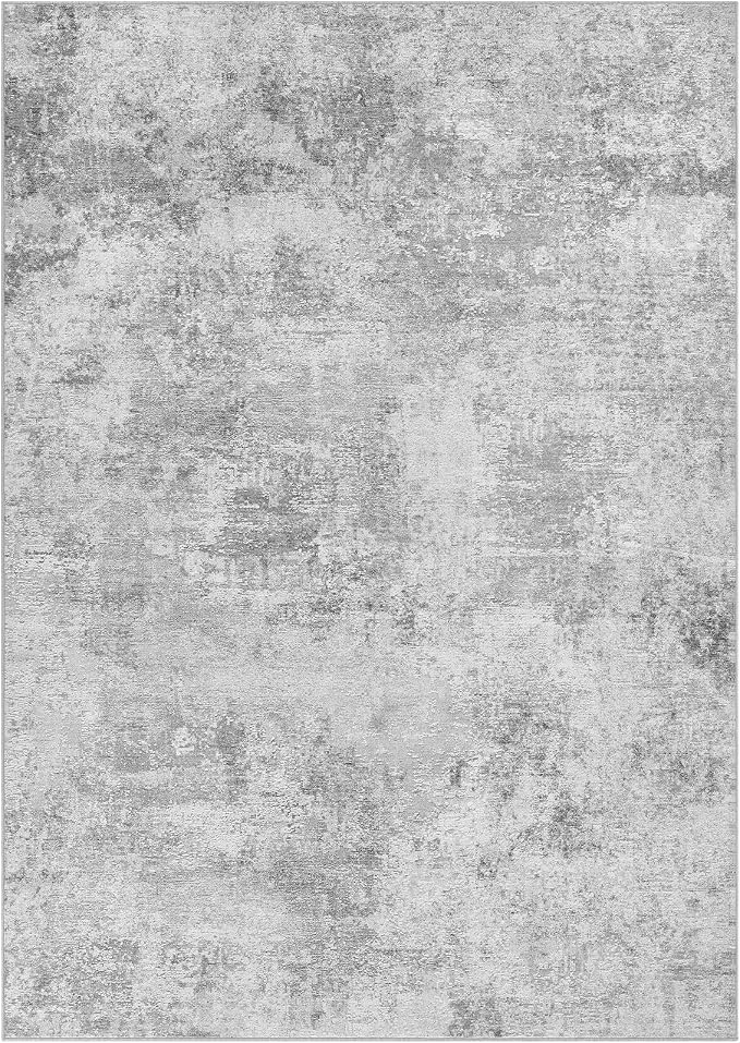 Tortania Area Rug Living Room Rugs - 6x9 Washable Large Soft Neutral Boho Moroccan Bohemian Farmhouse Rug Indoor Floor Carpet for Bedroom Under Dining Table Home Office Decor - Ivory Grey