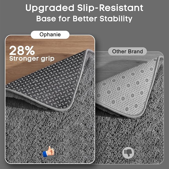 Ophanie Rugs for Living Room, Upgrade Non-Slip Fluffy Soft 5x8 Area Rug, Shag Large Fuzzy Plush Carpets for Bedroom Grey, Shaggy Gray Kids Boys Girls Dorm Nursery Decor with Over 99 pcs Pile fibers