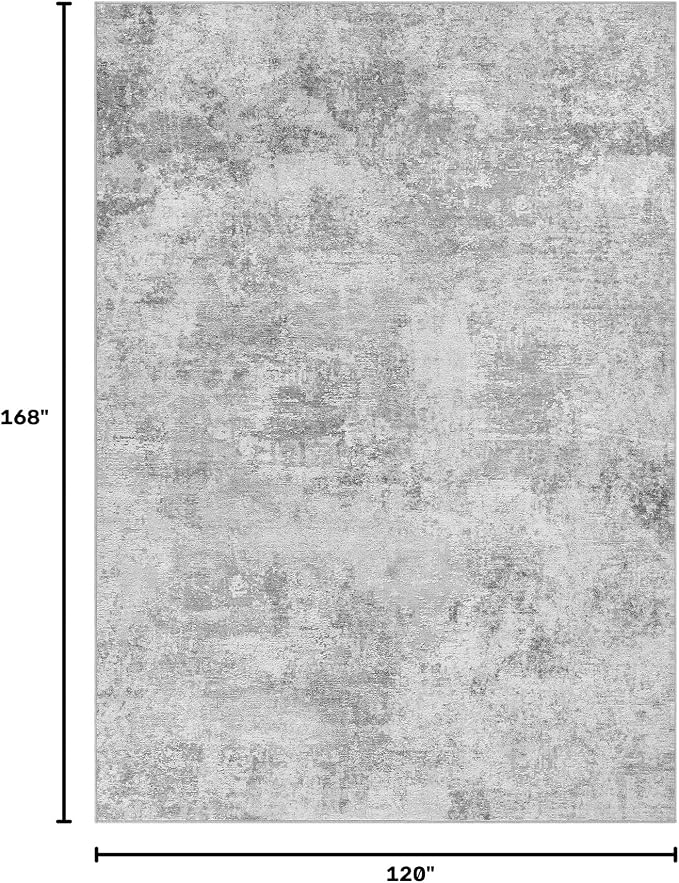 Tortania Area Rug Living Room Rugs - 10x14 Washable Large Soft Neutral Boho Moroccan Bohemian Farmhouse Rug Indoor Floor Carpet for Bedroom Under Dining Table Home Office Decor - Ivory Grey