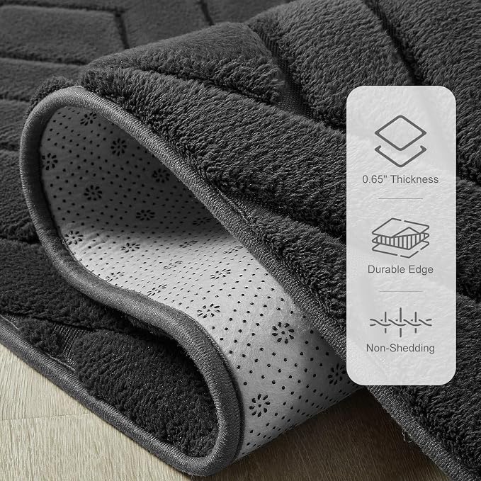 Macgace Ultra Soft Dark Grey Area Rug for Living Room, 5x7 Modern Geometric Shag Rugs with Nonslip Backing for Bedroom, Washable Fuzzy Carpet for Cozy Kids Room
