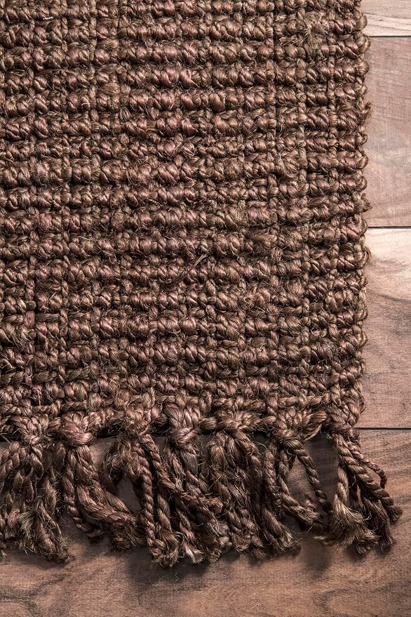 nuLOOM Daniela Chocolate Solid Flatweave Area Rug, 4' x 6'