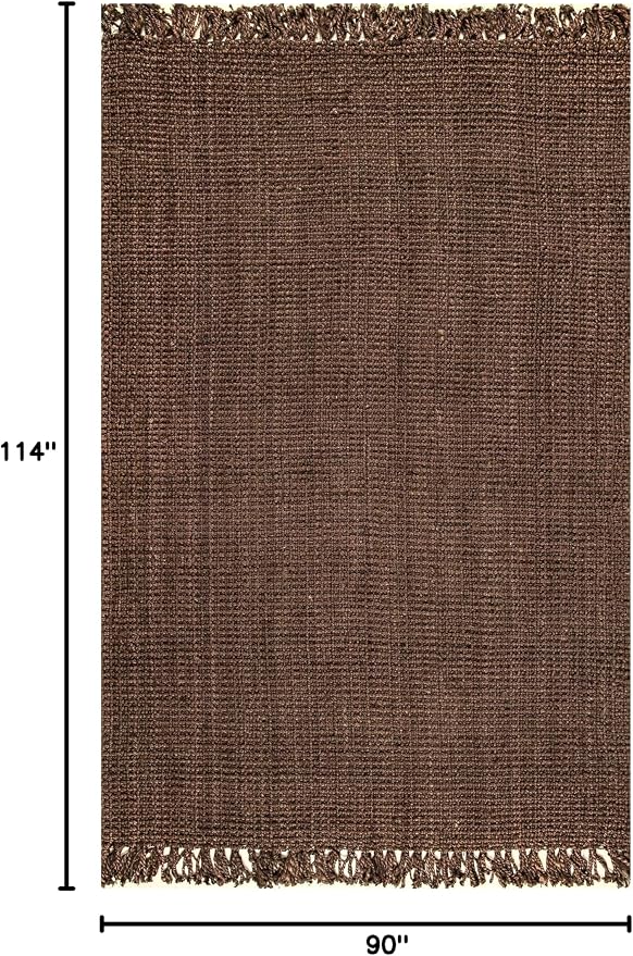 nuLOOM Daniela Chocolate Solid Flatweave Area Rug, 8' x 10'