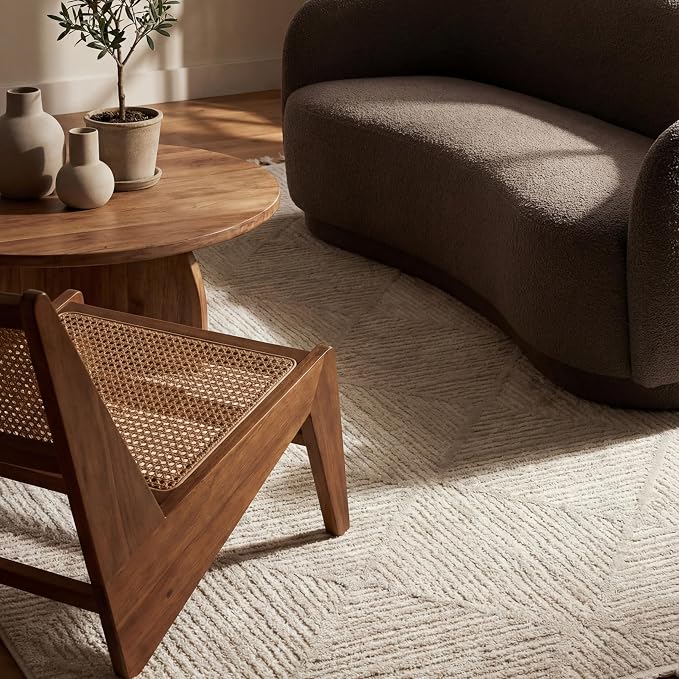 Nuloom Kerry Cream, 7'10" x 10', Geometric, Soft and Cozy, High Traffic, Stain Resistant, Easy Clean, Durable Area Rug for Bedroom, Living Room, Dining Space, Den, Foyer, Entryway