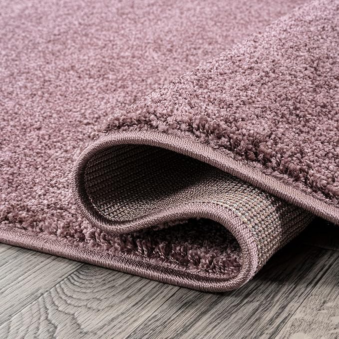 JONATHAN Y Haze Solid Low-Pile Light Purple 3x5 Oval Indoor Area Rug, Coastal,Bohemian,Minimalist,Classic, Easy-Cleaning for Living Room,Bedroom,Kitchen,Pet Friendly,Non-Shedding (SEU100R-3OV)
