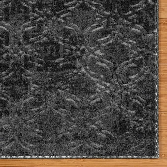 Gertmenian Indoor Transitional Area Rug - 6x9 Medium, Non-Shedding, Ideal for High Traffic in Living Room, Bedroom, Entryway - Geometric, Dark Grey, 26850