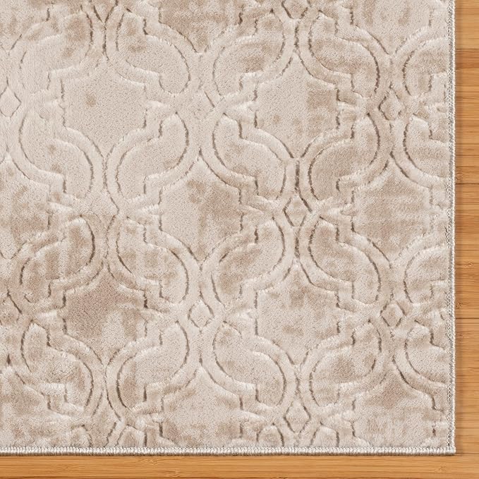 Gertmenian Indoor Transitional Runner - 2x6 Runner, Non-Shedding, Ideal for High Traffic in Living Room, Kitchen, Entryway - Geometric, Beige/Sand, 26859