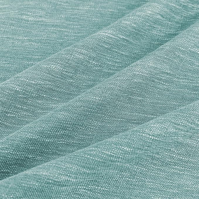 MYSKY HOME Semi Sheer Curtains for Sliding Door 95 Inches Long 2 Panels, Farmhouse Ceiling Curtains Living Room Light Filtering Back Tab Elegant Style Soft Fabric, 50" x 95", Turquoise, 2 Piece