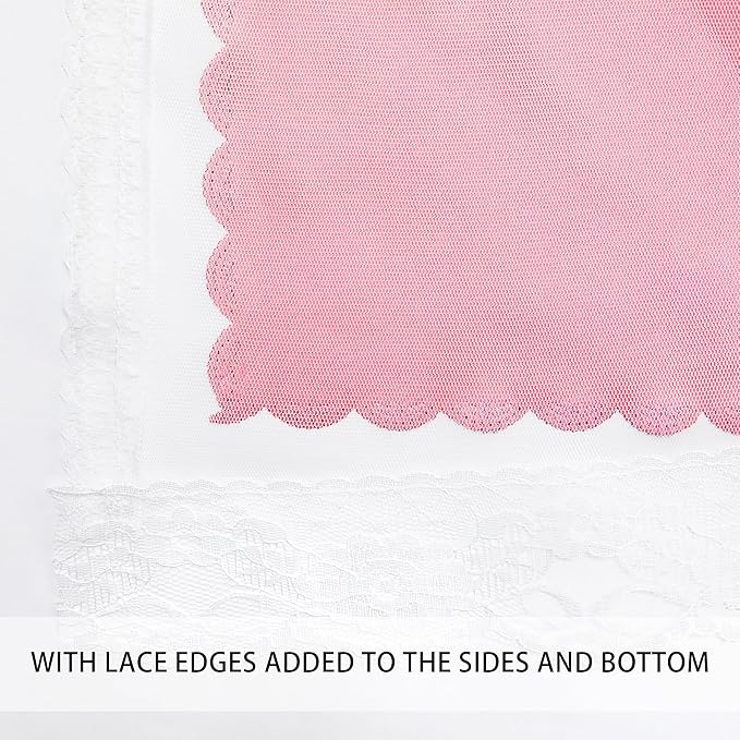 XiDi Pink Curtains for Girls Bedroom 96 Inches Long 2 Panels Kids Blackout Curtains with Sheer Overlay for Nursery Kids Room Star Double Layer Drapes with Tiebacks Grommet Window Treatment 42WX96L
