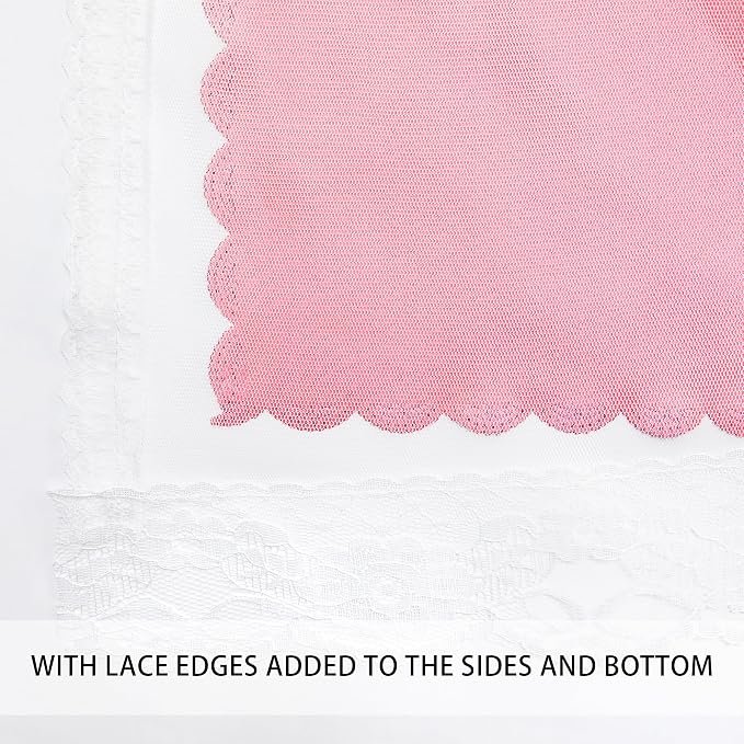 XiDi Pink Curtains 96 Inches Long for Girls Bedroom Living Room Darkening Privacy Double Layer Curtains with Sheer Overlay for Kids Toddler Princess Nursery Room Decor Grommet Window Drapes W52 X L96