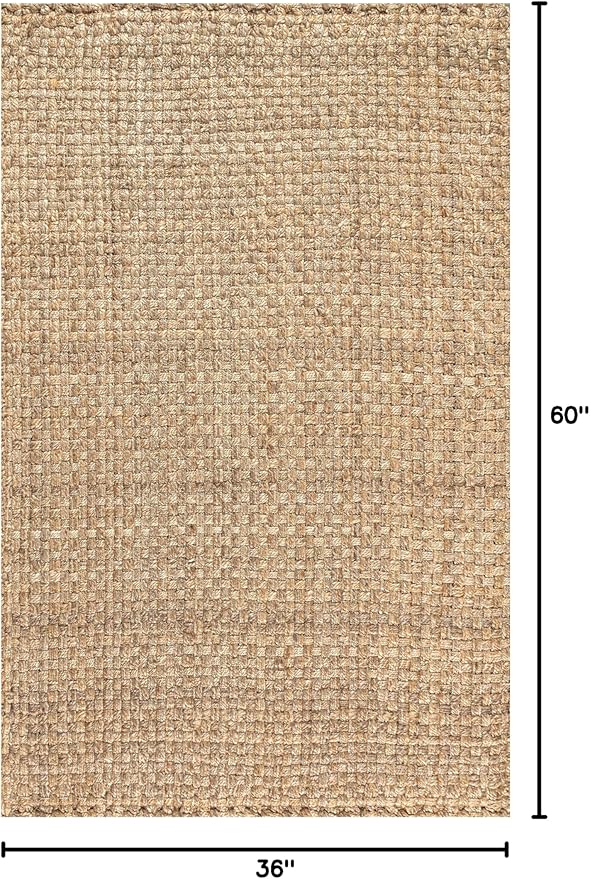JONATHAN Y Estera Hand Woven Boucle Chunky Jute Natural Indoor Area Rug, 3x5, Bohemian, Transitional, Easy-Cleaning for Living Room, Bedroom, Kitchen, Pet Friendly, Non-Shedding (NFR102A-3)