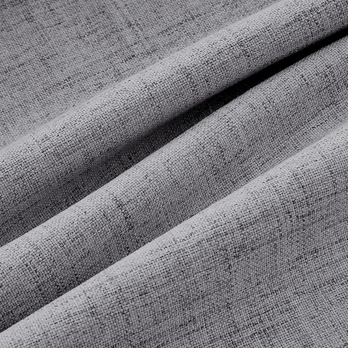 MIULEE 100% Blackout Linen Curtains 42 x 63 Inch Glacier Gray 2 Panels | Thermal Insulated, Room Darkening Drapes for Bedroom Living Room, Back Tab Rod Pocket Pinch Pleated, Solid Luxury Decor