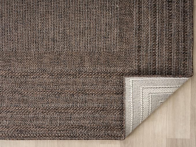 Berry Easy Jute Indoor Outdoor Rug, 8x10 Neutral Bordered Jute Look, Weather Resistant, Easy Care, Lightweight Outdoor Farmhouse Carpet for Patio, Porch, Living Room (8' x 10', Brown)