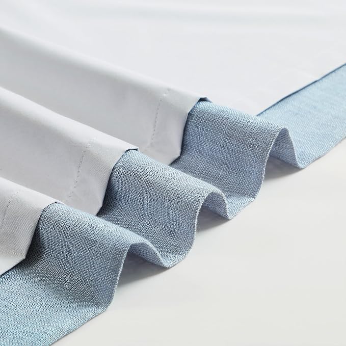 WEST LAKE Dusty Blue Bailey Pinch Pleat Full Blackout Curtains for Bedroom | 112 Inches Room Darkening Drapes,Thermal Insulated Living Room Window Treatment,Back Tabs Hooks,40"Wx112"L(Pack of 2)