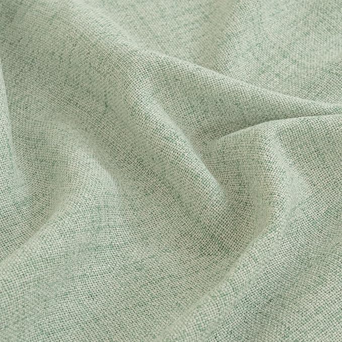 YoungsTex Sage Green Curtains 63 Inch Length 2 Panels for Living Room - Rustic Linen Drapes with Bronze Grommet Light Filtering for Bedroom Office Spring Decorative Country, 52 X 63 Inch