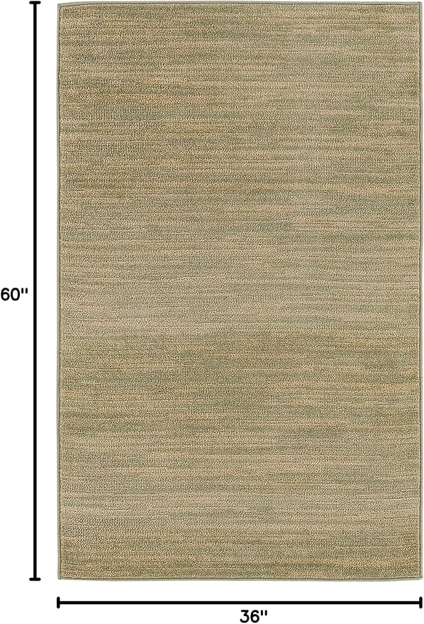 Nourison Home Nourison Essentials Green Gold 3' x 5' Area Rug - Easy Clean, Non Shedding, Bed Room, Living Room, Dining Room, Kitchen (3' x 5')