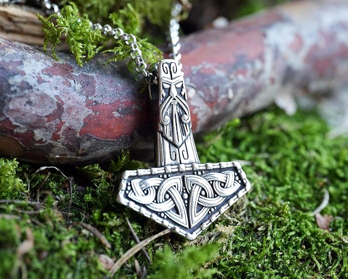 Baldur Jewelry - Thors Hammer Necklace Pendant Mjölnir - Viking Norse Thor Hammer Pendant Viking Jewelry - Thor Necklace - Thor Gifts for Men - Viking Necklace for Men