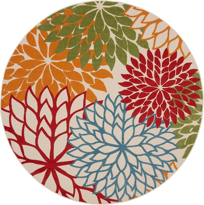 Nourison Home Aloha Indoor/Outdoor Green 10' x Area Rug (10 Round)