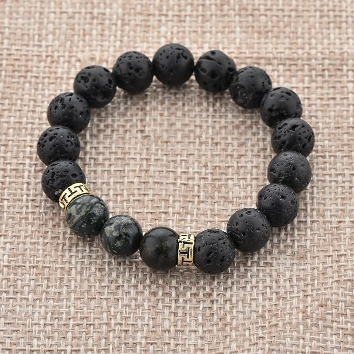 Lava Rock & Chakra Beaded Stone Bracelet Essential Oil Diffuser for Aromatherapy Small 3-6
