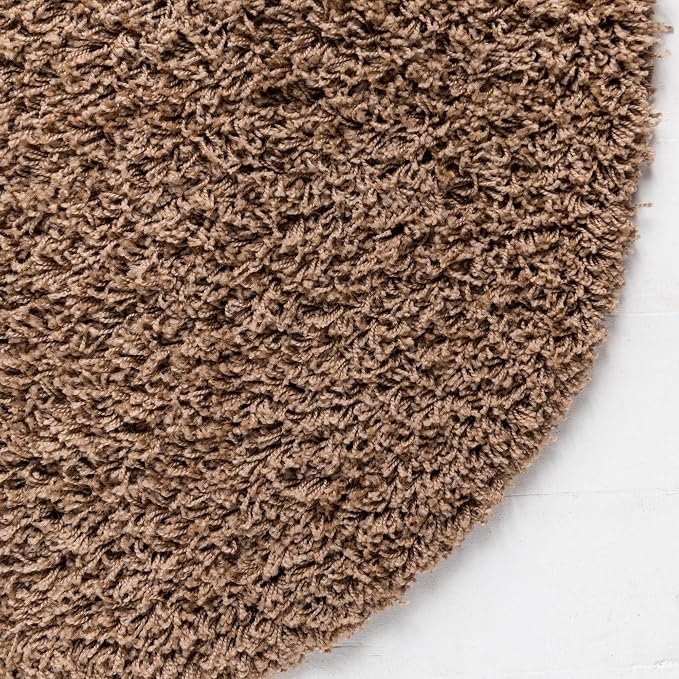 Unique Loom Solid Shag Collection Area Rug (3' 3" x 5' 3" Oval, Sandy Brown)