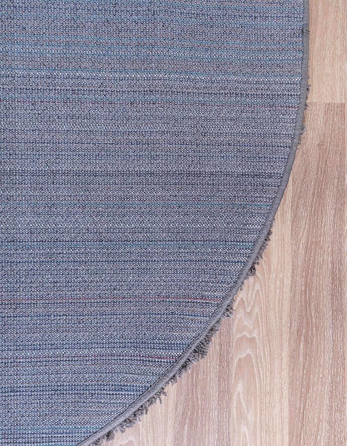 Unique Loom Solid Shag Collection Area Rug (3' 3" Round, Graphite Gray)