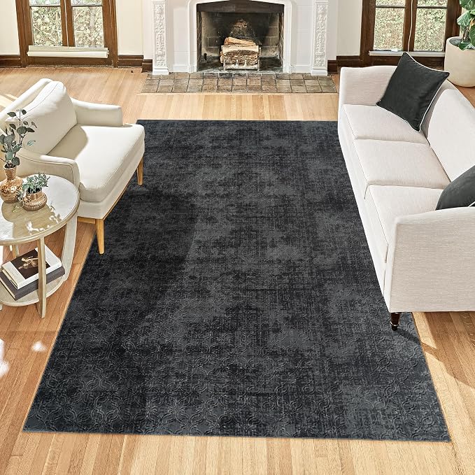 Gertmenian Indoor Transitional Area Rug - 6x9 Medium, Non-Shedding, Ideal for High Traffic in Living Room, Bedroom, Entryway - Geometric, Dark Grey, 26850