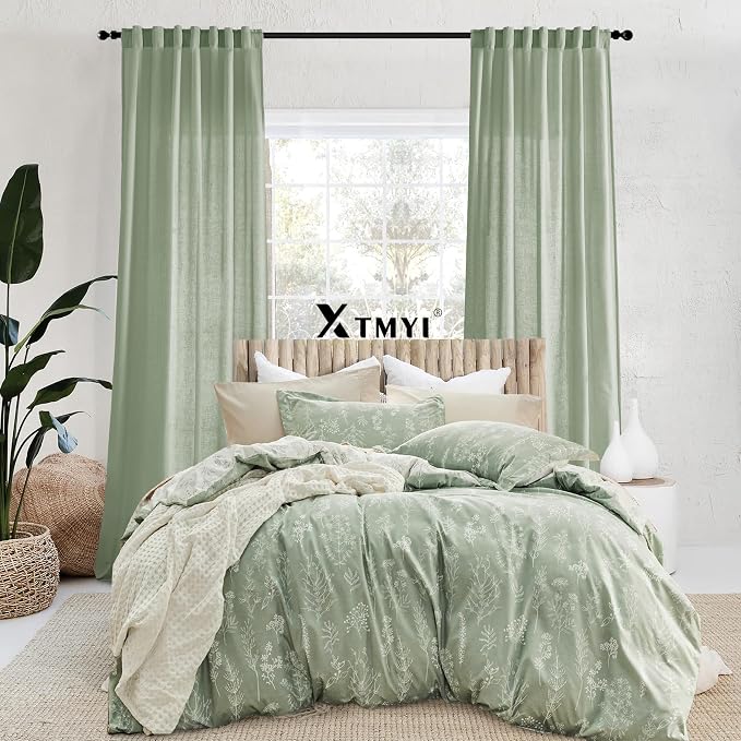 XTMYI Sage Green Curtains 108 Inches Long for Big Window,Extra Long Light Green Curtains for High Ceiling Living Room