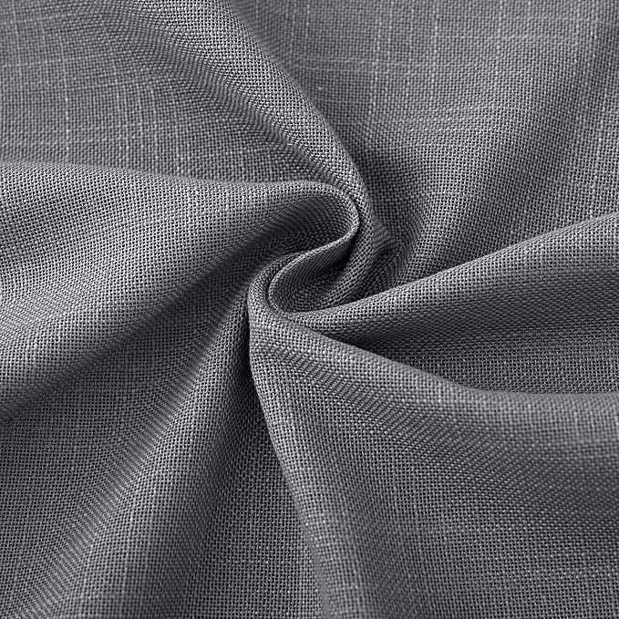 Dark Gray Curtains for Living Room Back Tab Modern Farmhouse Semi Sheer Gray Curtains 45 inches Long 2 Panels Set Muted Neutral Window Curtain for Dining Room Bedroom 52x45