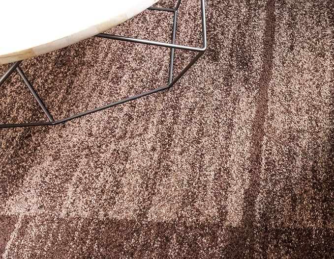 Unique Loom Autumn Collection Modern Contemporary Casual Abstract Area Rug (Brown/ Beige Border, 5 x 8 ft Rectangular)